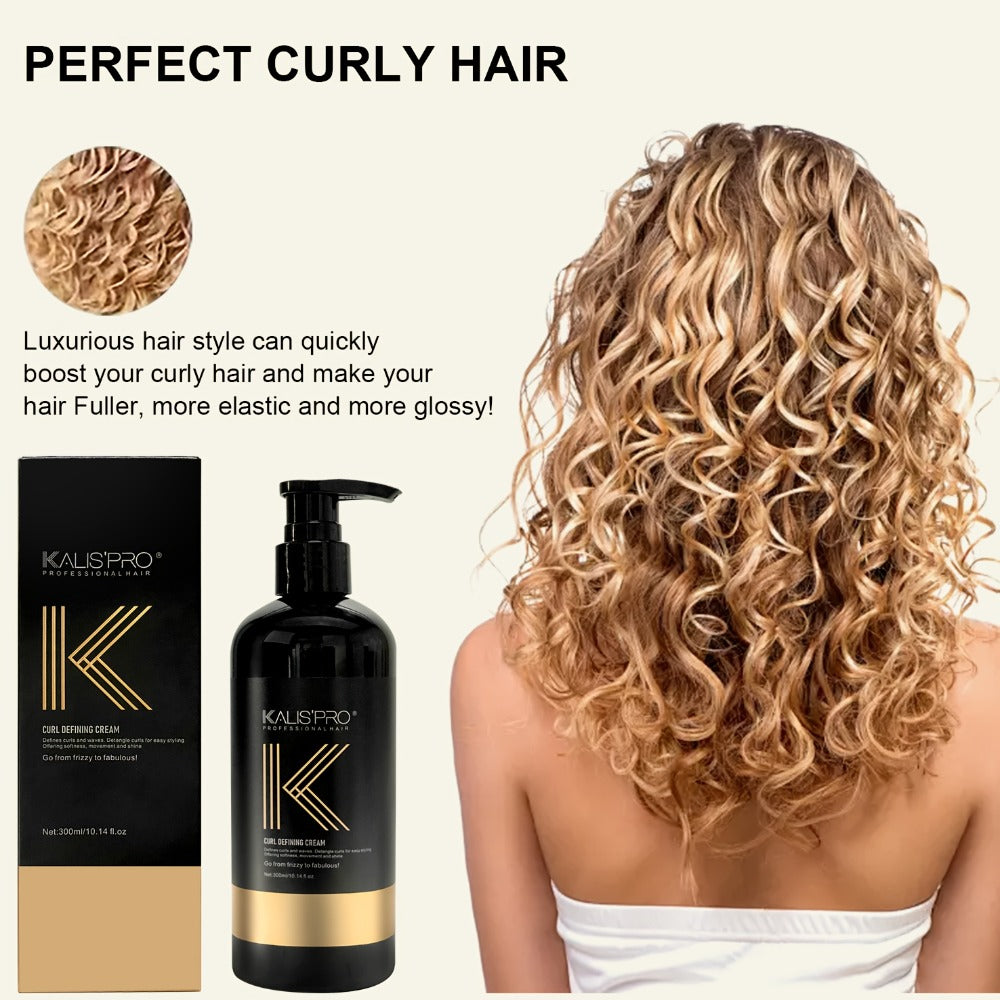 Curl Defining Cream and Detangling Brush Set by KALISPRO with One or Two 300ml Pump Bottles — image 4