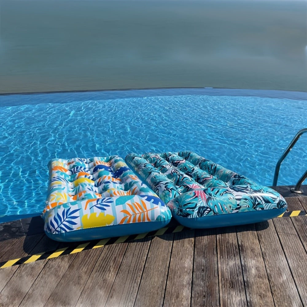 Inflatable Sun Tanning Pool Float Set with 200 x 95cm Mats, Mixed 2-Pack with Cup Holder or Regular 4-Pack — image 1