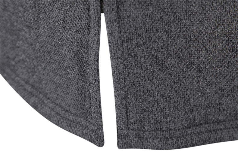 Men's Solid Color Casual Hooded Sweater Zipper Cardigan