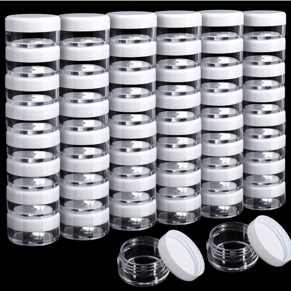 Mini Cosmetic Containers with Lids 60 Pack – 5g Small Round Plastic Sample Jars for Travel, Lip Balm, Lotion, Cream & DIY Bea