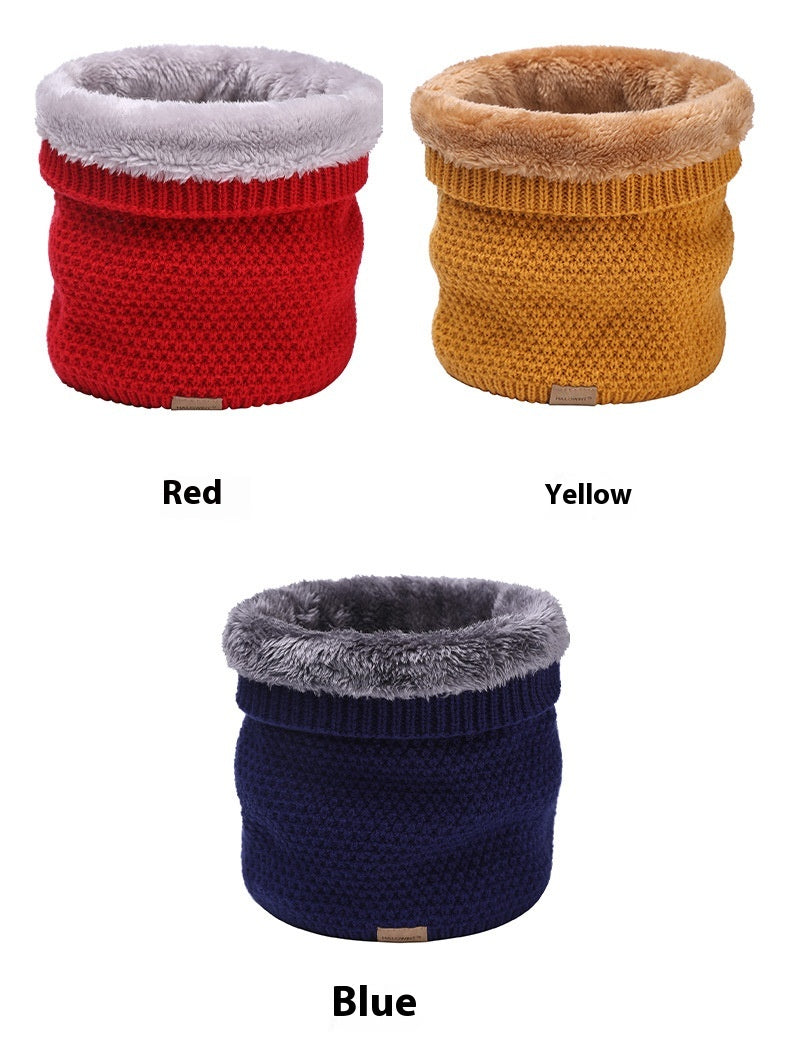 Plain Knitted Scarf Outdoor Velvet Padded Suit Neck Neck Protection Bandana