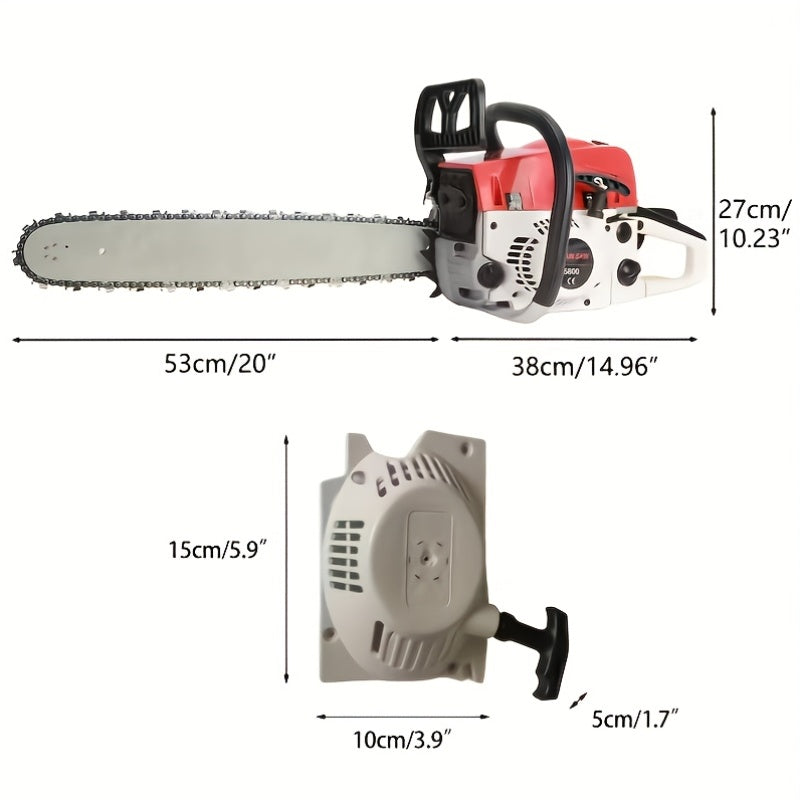 62CC Gas Chainsaw with 20-Inch Guide Bar in Five Red and Orange Checkout Configuration Options — image 5