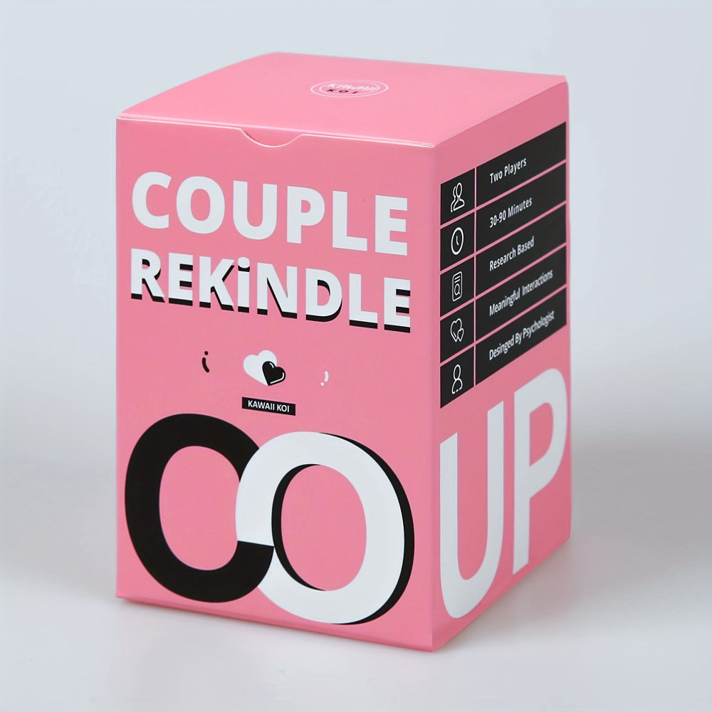 Couple Rekindle Conversation Card Game with 165 Cards, 10 Prompt Categories, Pink Box and Two-Person Play Format — image 1