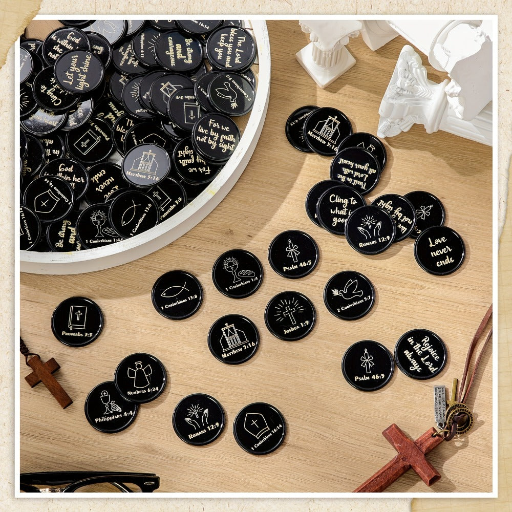 Party Favors Bible-Verse Coins, 120-Piece Black Token Set for Church and Faith-Themed Events — image 4