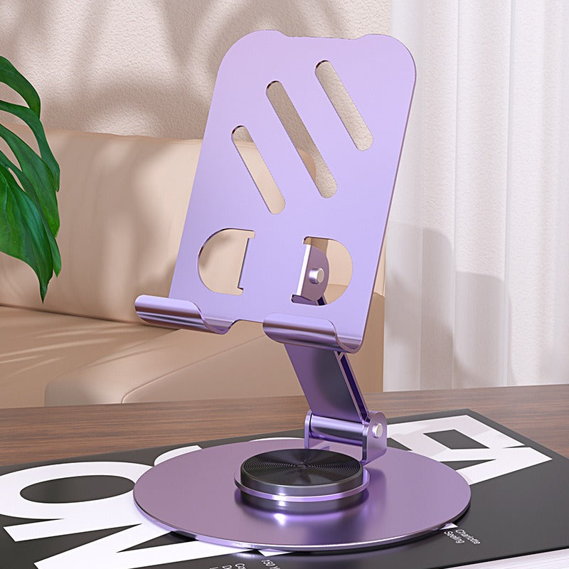 Aluminum alloy desktop phone holder with 360 degree rotation and folding, portable lazy all metal phone holder - V.I.P Digital Presence
