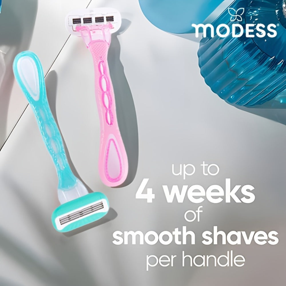 Sensitive Skin Disposable Razors for Women Pastel Teal Blush Pink 4-Pack & 8-Pack Smooth Close Shave Legs Underarms Protectiv