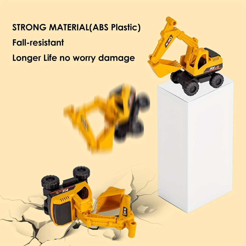 4-Piece STEM Construction Toy Vehicle Set for Toddlers, Shatterproof Excavator Mixer Dump Truck Bulldozer — image 6