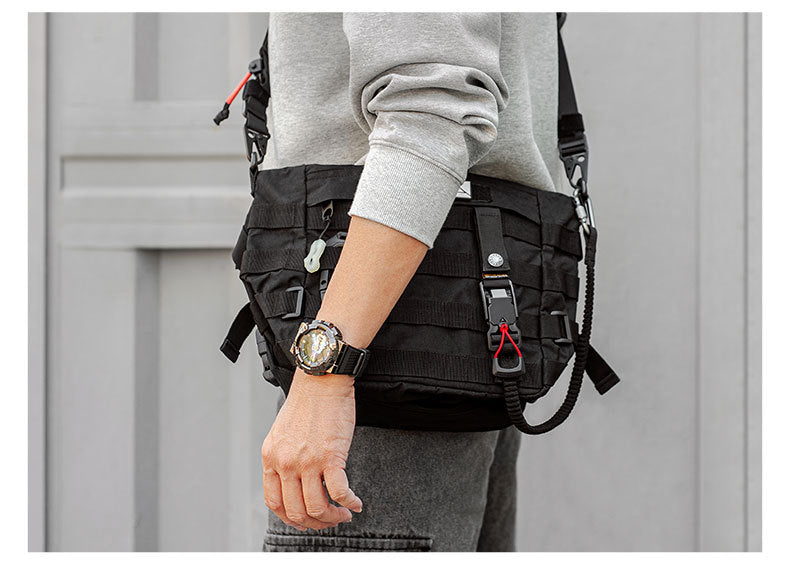 Func. tool rope, equip. tools, phone anti-loss hooks, bag & pant dec. ropes