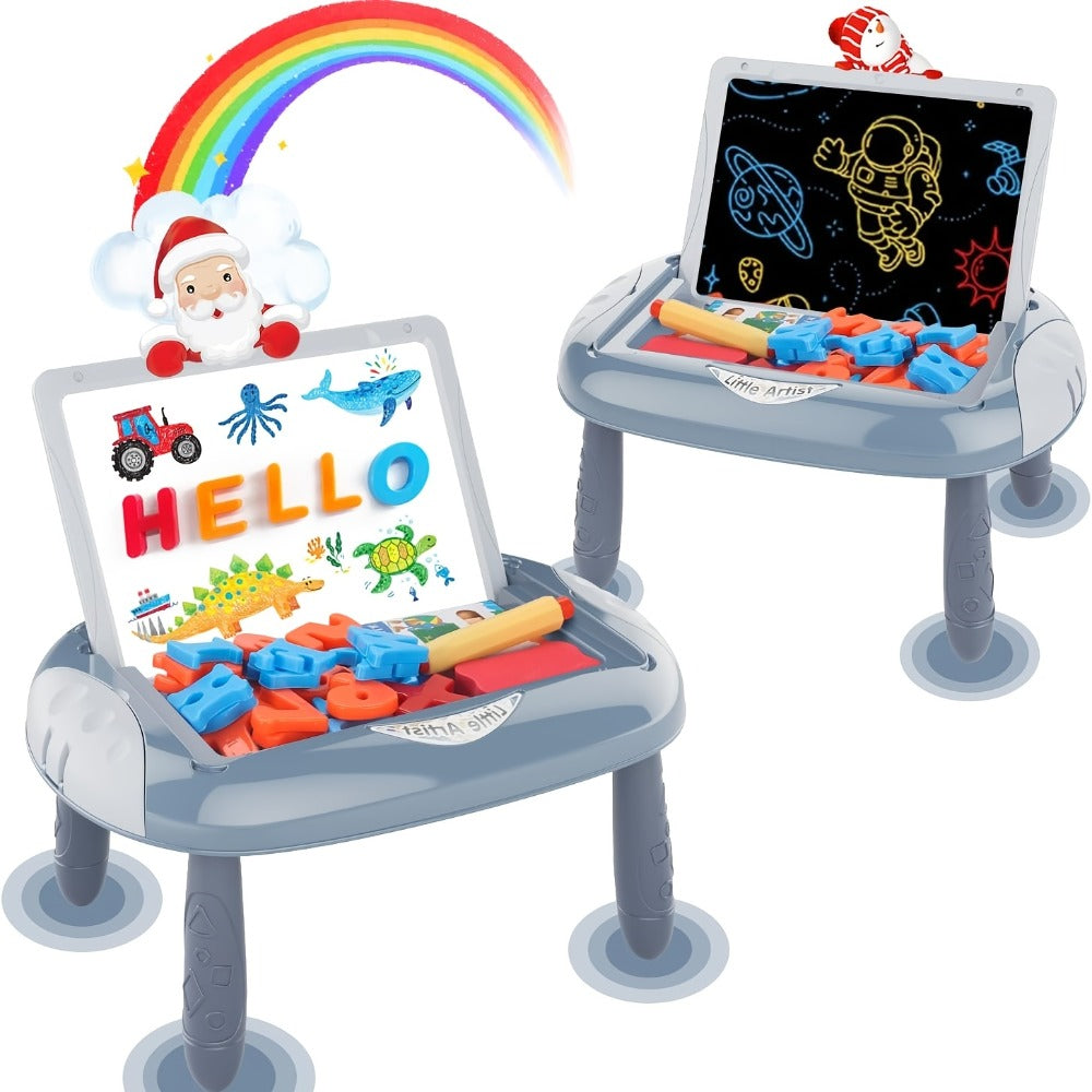 Double-Sided Kids Drawing Easel with Foldable Tabletop Stand, Chalkboard, Whiteboard and Six Color Options — image 12
