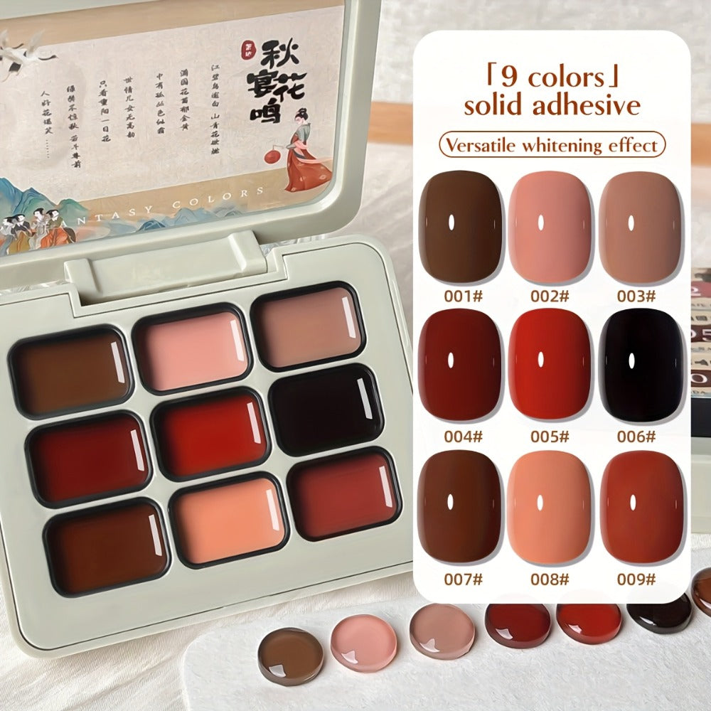 Gel Nail Polish MORDDA 9-Color Autumn Harvest Set with Solid Shades and Included LED Curing Pen for Nail Art — image 9