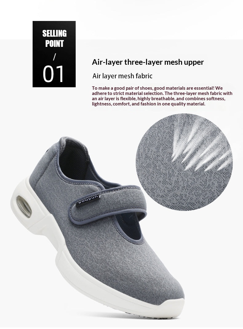 Walking Large-size Dad Widened Mom Mid- To Late-life Single-layer Shoes