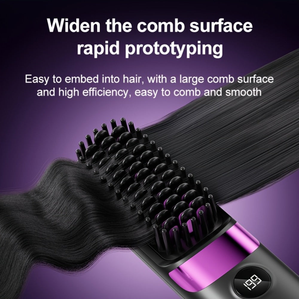 Cordless Hair Straightening Brush USB Rechargeable Portable Heated Straightener Comb Mini, for Home, Travel and Salon Hair St