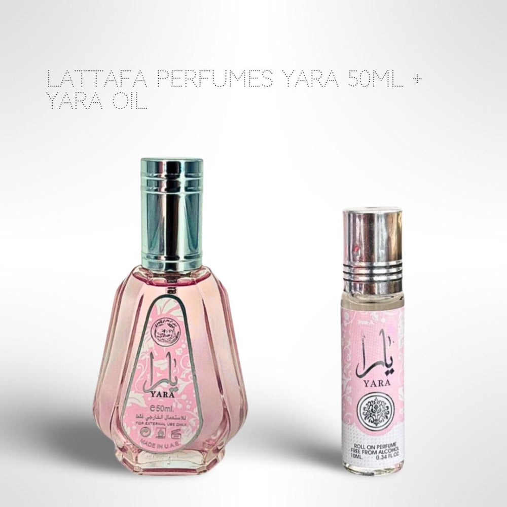 Perfume Gift Set Lattafa Yara 50ml Eau de Parfum Spray and 10ml Roll-On Perfume Oil Duo for Women — image 1