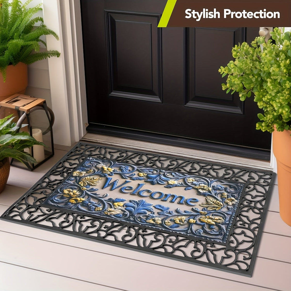 Door Mat | PVC Hollow Anti-Slip Mud Scraper Outdoor Entrance Holiday — image 7