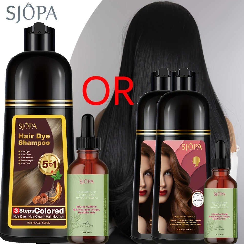 Natural Hair Dye Shampoo Kit 3-in-1 with Rosemary Oil & Squalane, Plant-Based Gray Hair Coverage — image 12