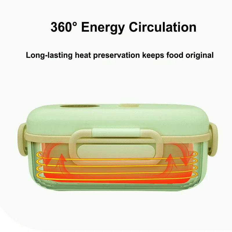 New Smart LCD Temperature Digital Display Insulated Lunch Box Portable Electric Lunch Box Lunch Box Suitable for Outdoor Travel