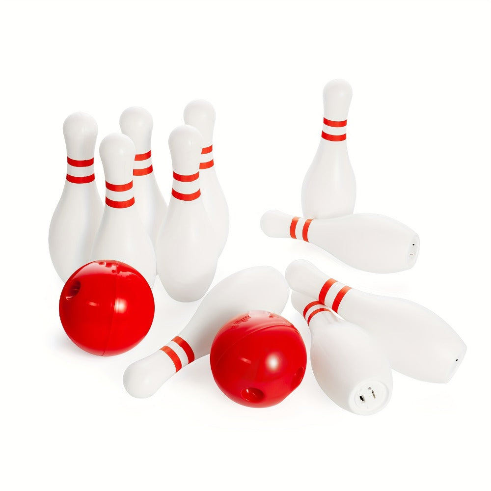 12-Piece Light-Up Bowling Set with 10 Glowing Pins, 2 Balls and 7.87-Inch Pin Height for Indoor or Outdoor Play — image 4