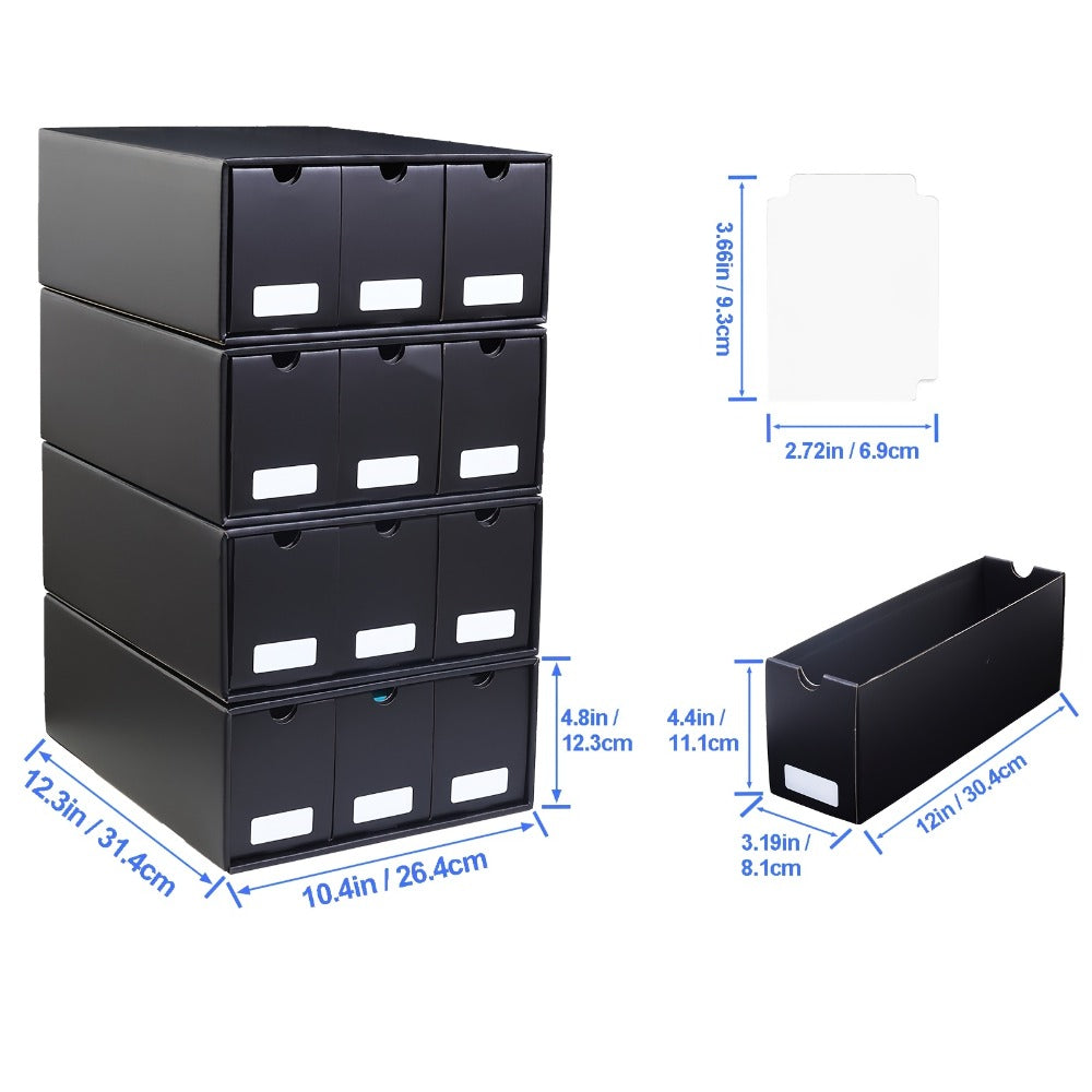 Trading Card Storage Box for Sports Cards and Baseball in a Large Cardboard 12 Drawer Design of 50 Dividers — image 3