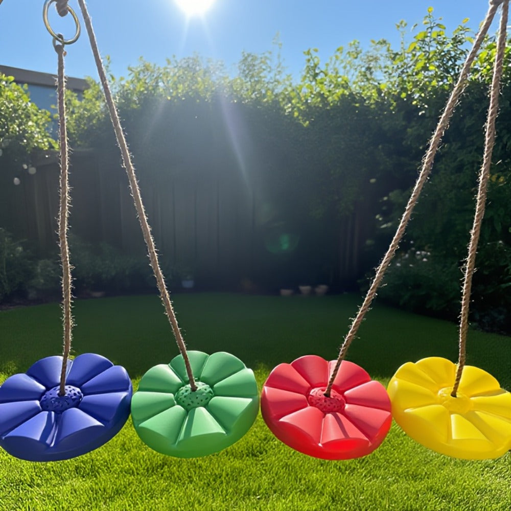 Petal Shaped Outdoor Swing for Kids, Single Person Thickened Fun Swing, 11.8" Diameter, 78.7" Rope — image 9