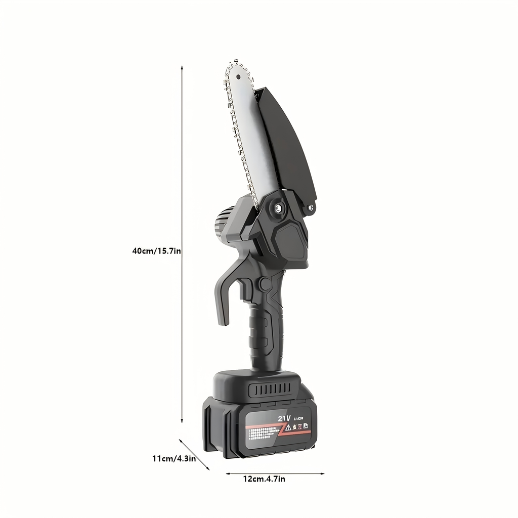 Electric Mini Chainsaw 6-Inch with Debris Guard & Toolbox - Cordless Handheld Pruning Saw with Safety Lock — image 8