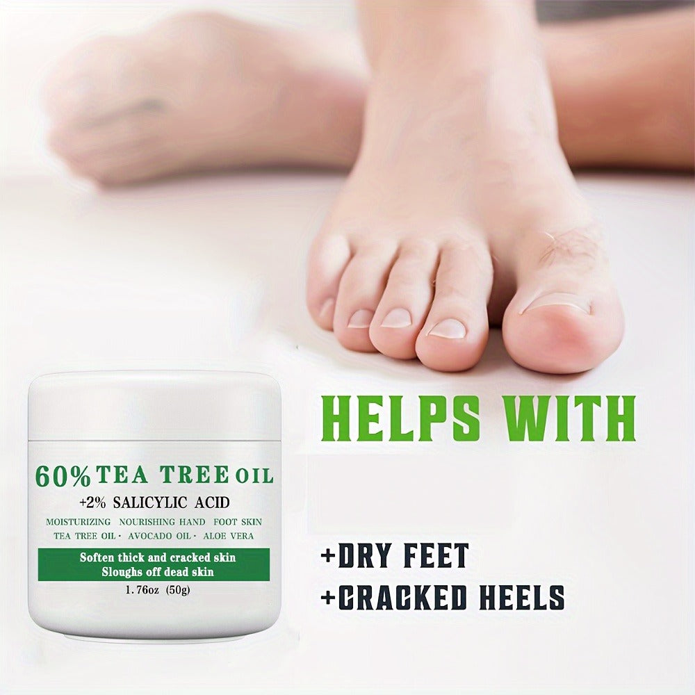 Tea Tree Foot Cream 50g with Salicylic Acid, Aloe Vera and Mint for Dry Heel and Callus Care at Home — image 2