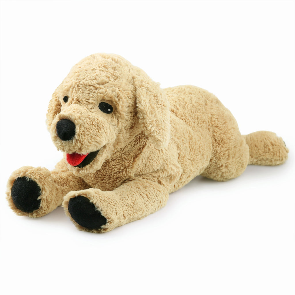 21-Inch Golden Retriever Plush Dog with Lying Pose, Tan Coat and Black Paw Details for Display — image 6
