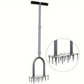 15-Spike Manual Lawn Aerator with T-Handle, 34.6-Inch Shaft and 9.2-Inch Foot Plate in Gray — image 1