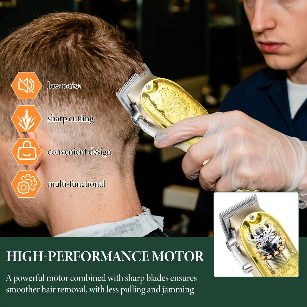 Hair Clippers & Trimmers LQT Golden Dragon Three-Piece Set with LCD Displays, USB Cables and Gift Box — image 3