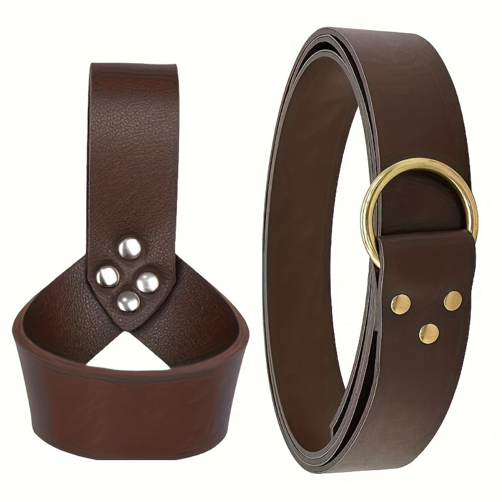 Costume Accessories Faux Leather Knife Sheath and Belt Options in Black or Brown for Medieval Outfits — image 6