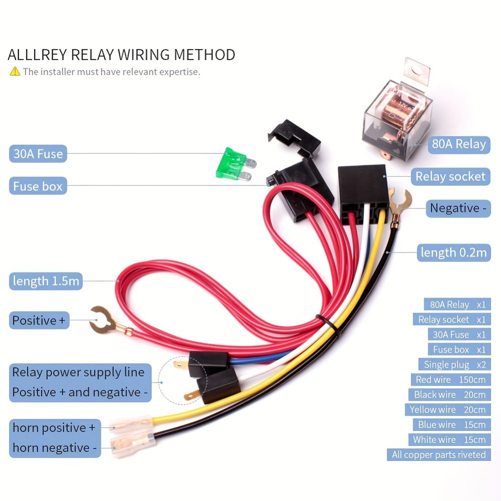 12V Air Horn Super Loud Train Sound for Car Truck Motorcycle Boat SUV Universal Fit Compressor Kit with Relay Harness & Horn 