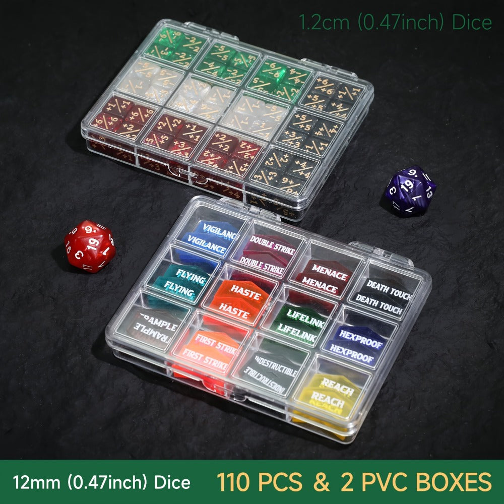 MTG Counter Dice Set 110pcs with the Listed Color, Size or Set Options for Everyday Use, with the Listed Configuration — imag