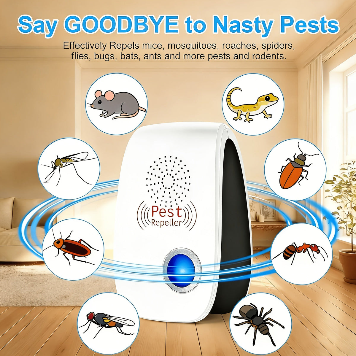 Ultrasonic Pest Repeller Plug-In 2025 Upgrade, Electronic Indoor Pest Control for Cockroaches, Mice — image 2