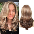 Synthetic Wig 18-Inch Layered Silvery Waves with Highlights in Two Colors and Rose Net Cap — image 19