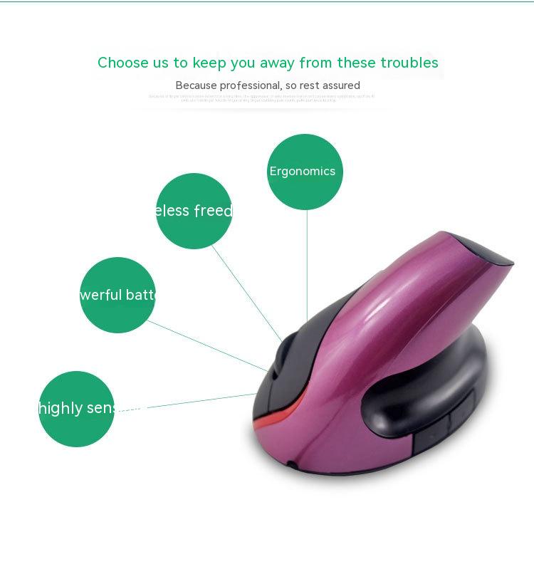 Wireless Vertical Vertical Rechargeable Battery Mouse Ergonomic Grip Mouse