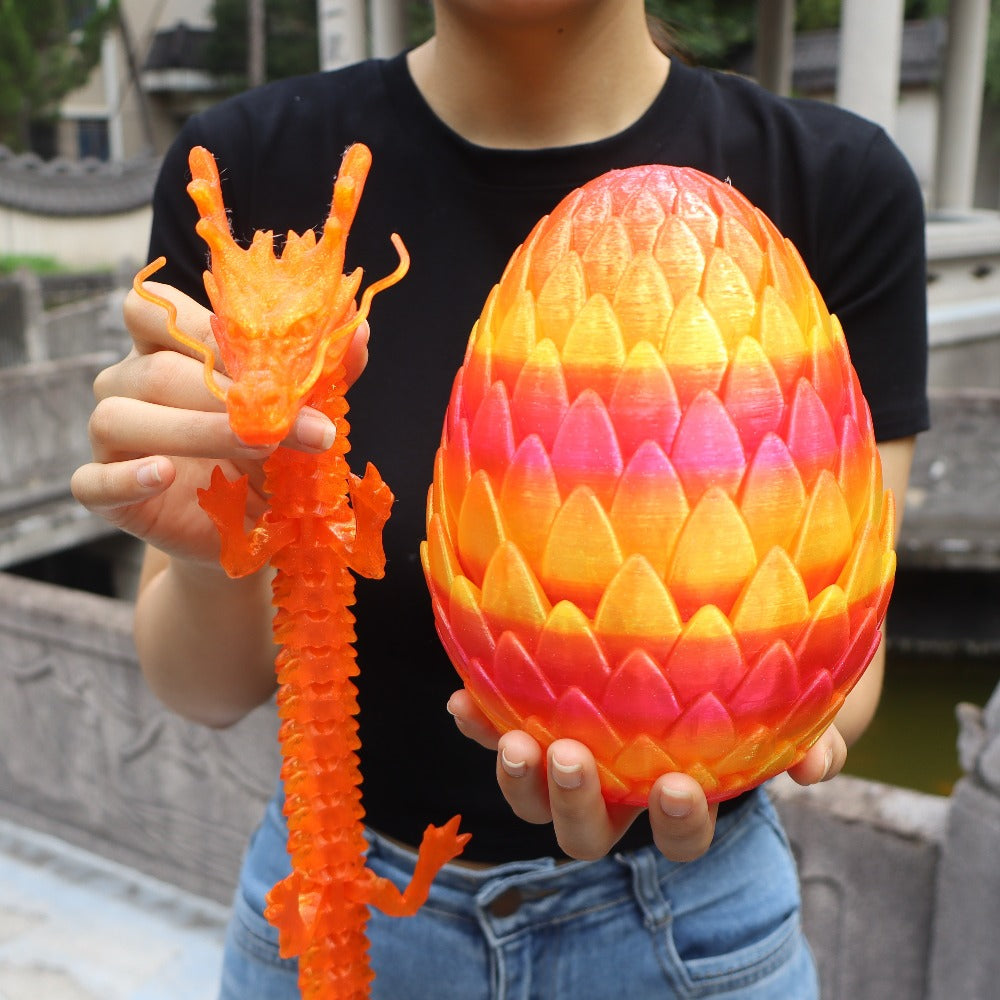 Dragon Egg Gift Set 3D Printed, 7.09in Scaled Egg + 23.62in Large Dragon with the Listed Color, Size or Set Options for Every