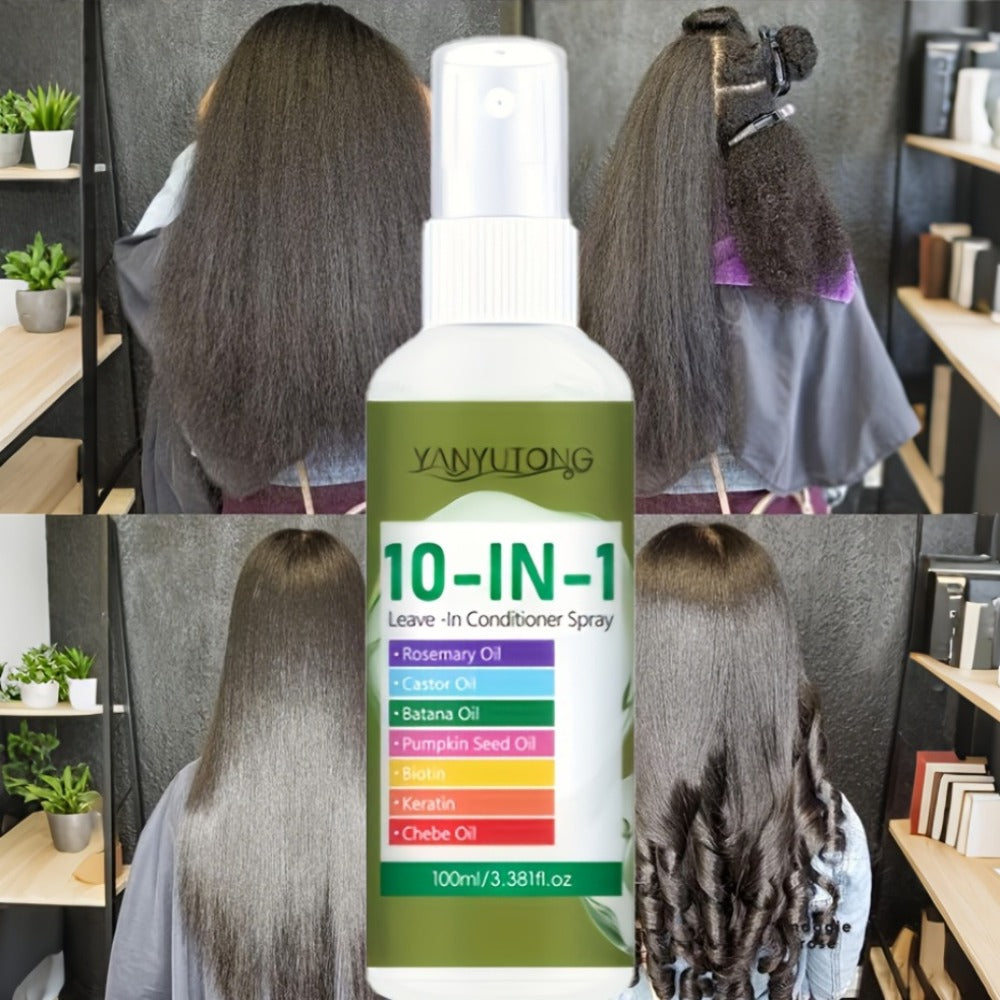 10-in-1 Hair Treatment Spray 100ml with Argan Oil Batana and Rosemary - Anti-Breakage Split for Bath Time, Home Spa and Perso