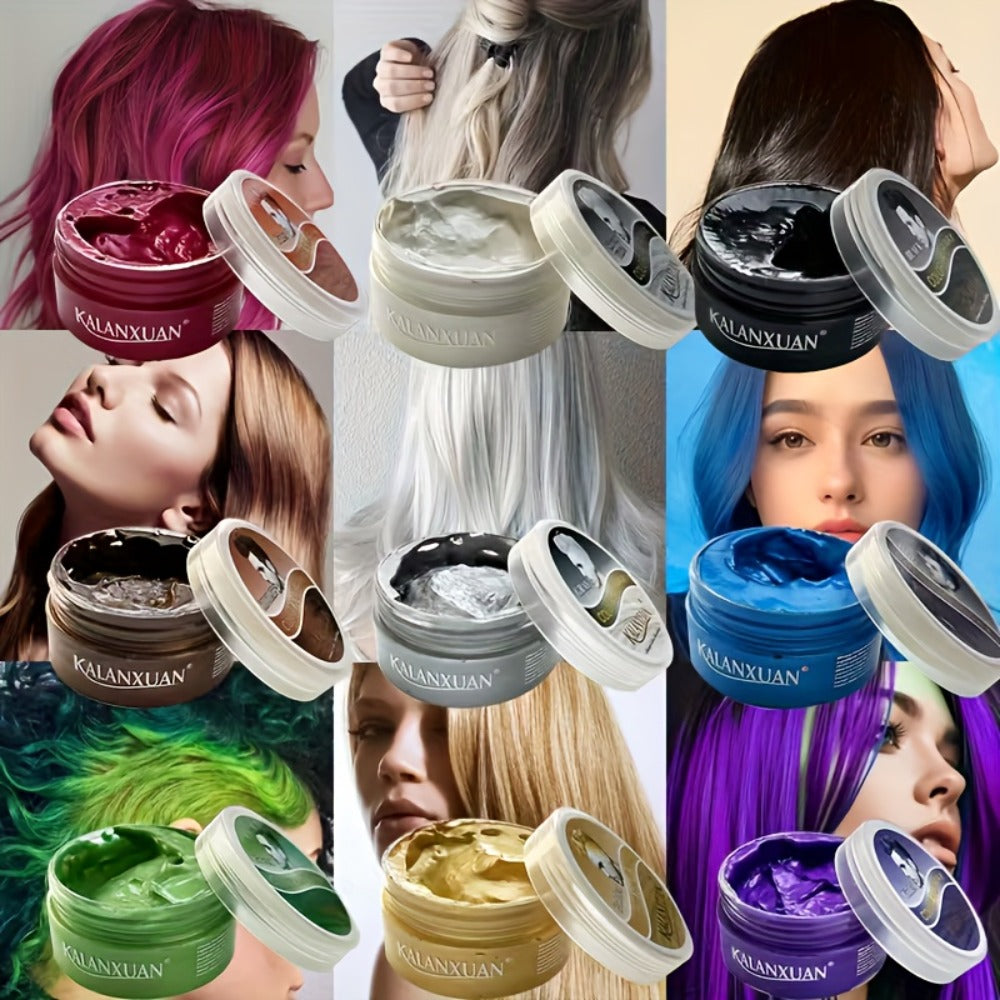 Temporary Hair Color Wax Disposable DIY Styling Cream Y2K Aesthetic for Parties Festivals Halloween Cosplay 9 Colors Blue Pur
