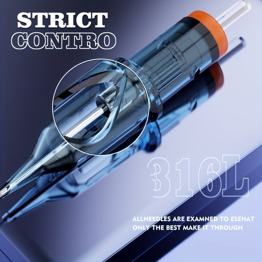 Tattoo Cartridge Needles with Blue Whale Label, 50-Piece Round Liner Pack Across 5 RL Models — image 3