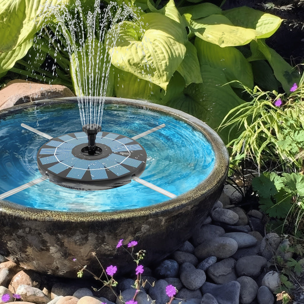 Garden Fountain Solar Powered with Support Rod for Garden, Pathway and Patio Lighting, with the Listed Configuration — image 