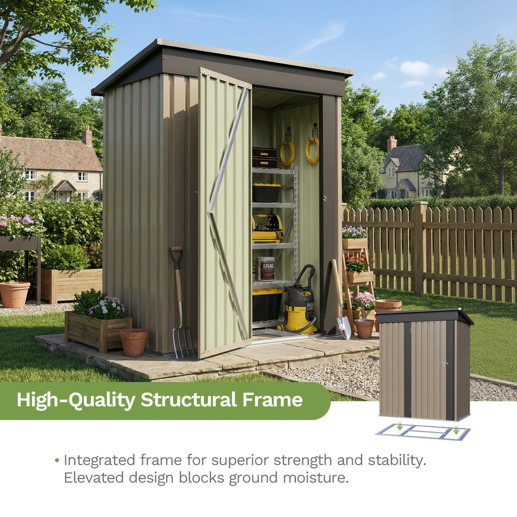 Garden Storage Shed, Metal Lockable Tool Backyard Compact for Garden, Patio and Yard Use, with the Listed Configuration — ima
