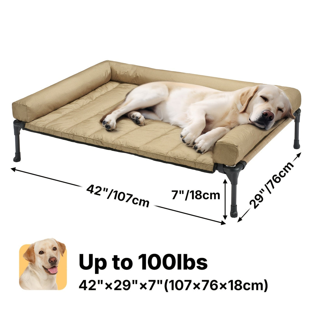 Elevated Dog Bed with Teslin Mesh Cot, Powder-Coated Steel Frame and Removable Bolster Top in Four Sizes — image 32