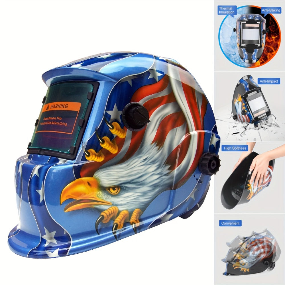 Auto-Darkening Welding Helmet Solar Powered True Color – Wide View DIN 9-13 Adjustable, 1/25000s Response — image 2