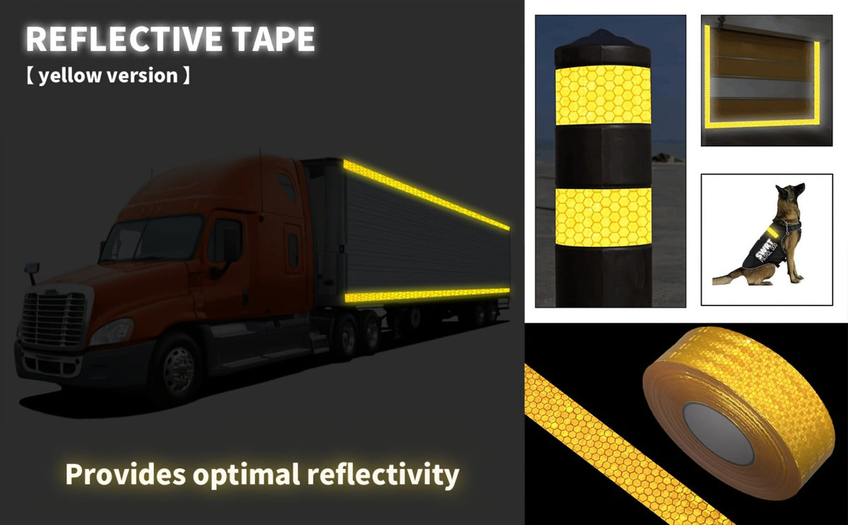 DOT-C2 Reflective Tape 2"x60' High Intensity Prismatic Self-Adhesive Safety Strip – Waterproof Wear-Resistant Ultra Bright fo