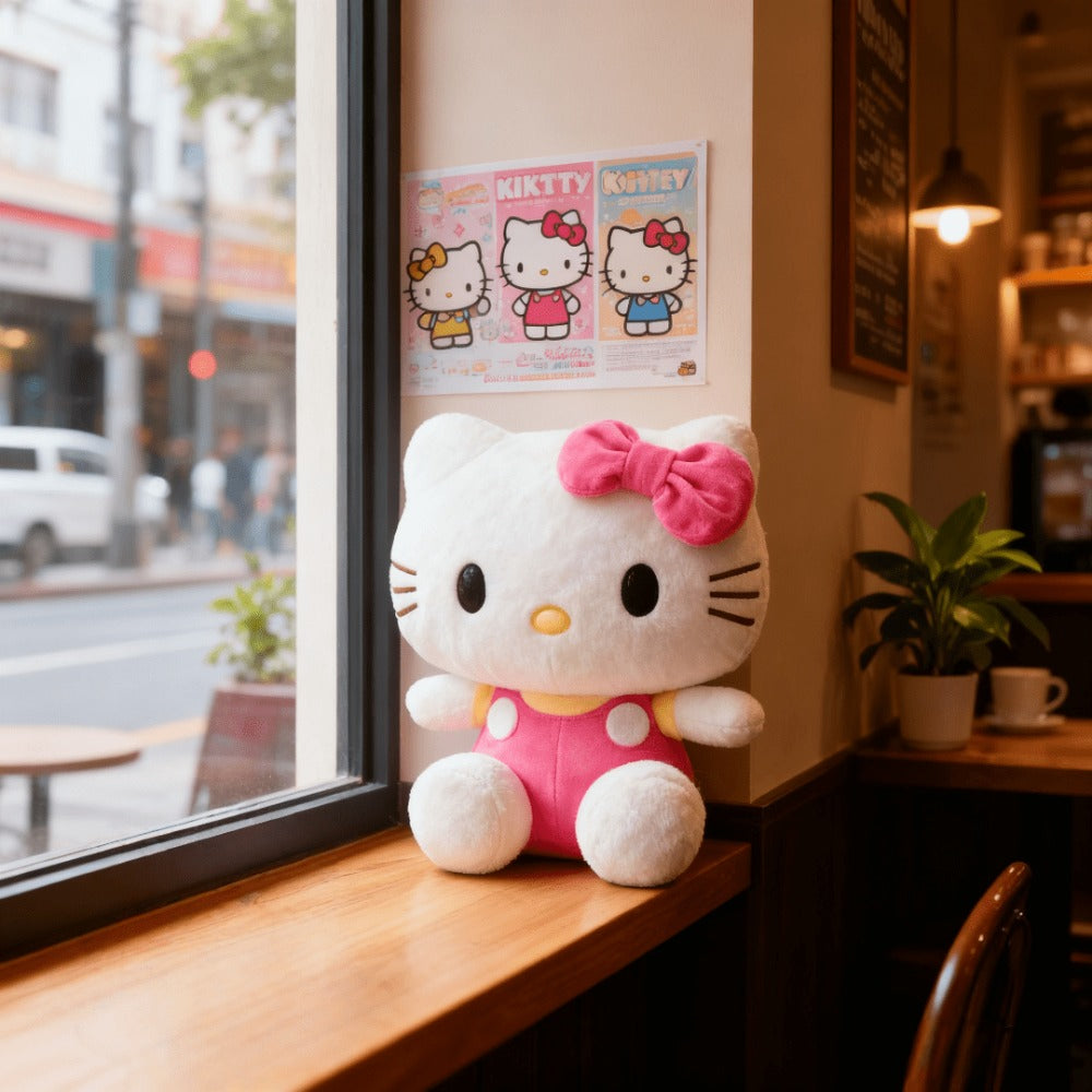 Plush Toy Bow-Wearing Cat Character Doll with Red, Pink or Blue Color Options and Soft Fabric — image 10