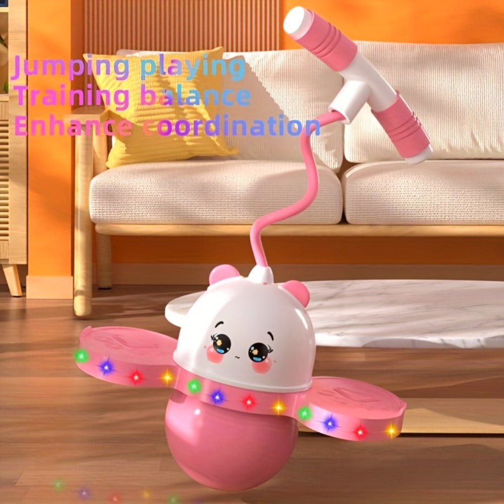 LED Pogo Ball with 80cm Handle, 43cm Bounce Board, Thick Pedals and Pink or Black Color Options — image 16