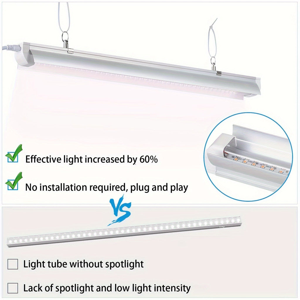 T8 Grow Light Strips 4ft 6-Pack Full Spectrum 270W, Pink White Spectrum LED 1620W Equivalent — image 5