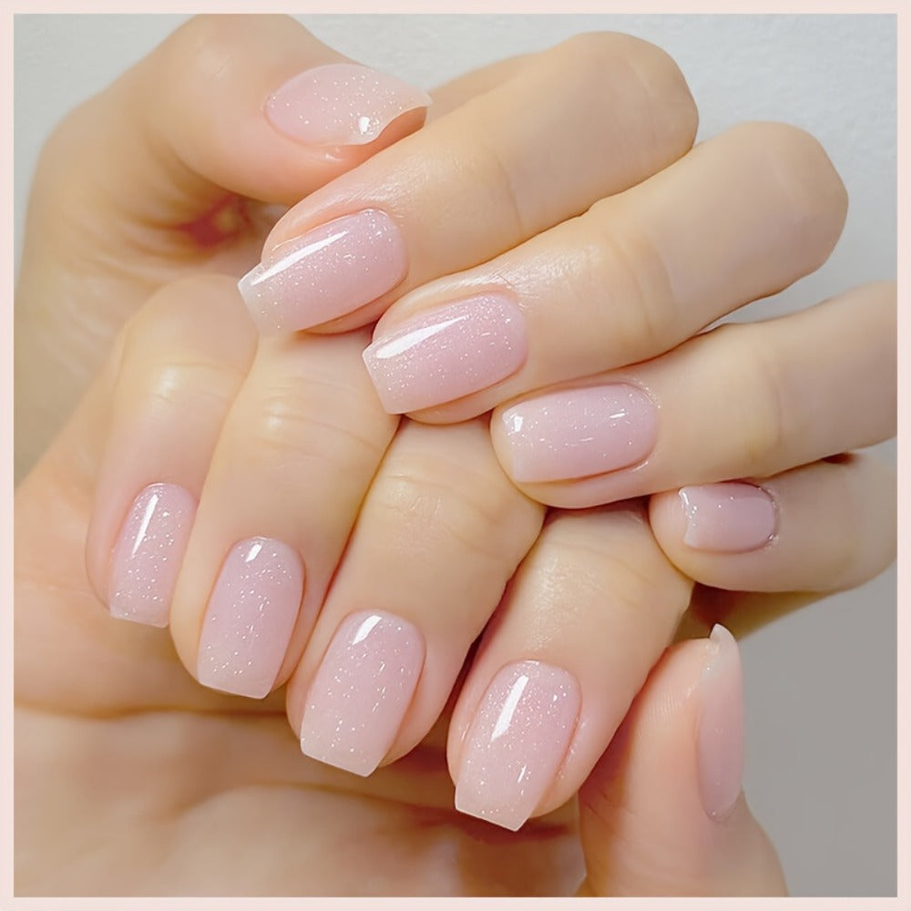 Gel Nail Polish Pink Glitter Jelly Arch-Shaping Color Gel with Sheer Translucent Finish and UV/LED Cure for Nail Art — image 