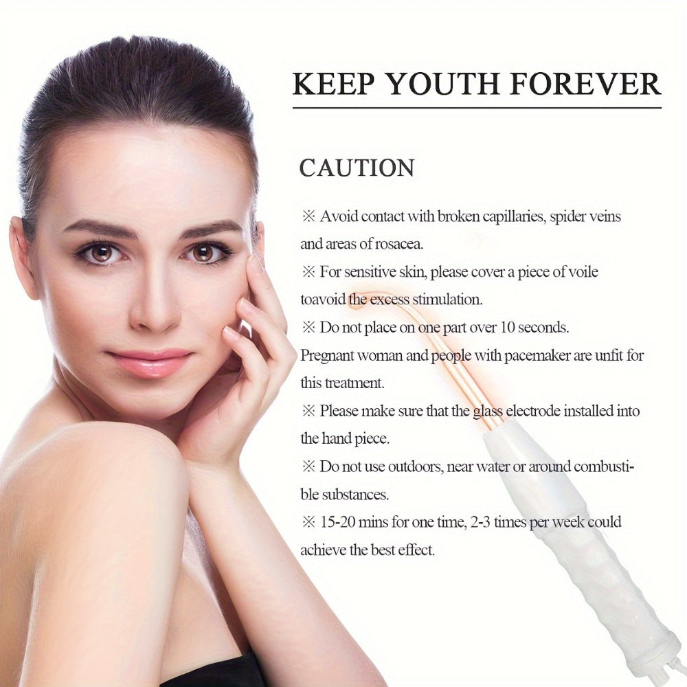 High Frequency Facial Massager 4-in-1 Skin Care Stick Portable Home Use Acne Treatment Rejuvenation Beauty for Home or Salon 
