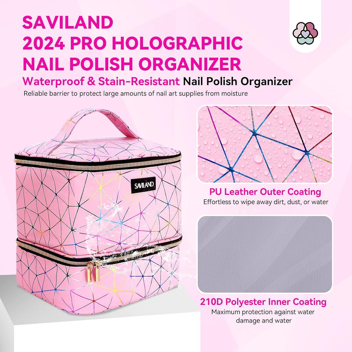Travel Cosmetic Bag Nail Polish Portable Bag Double Layer Cosmetic Bag