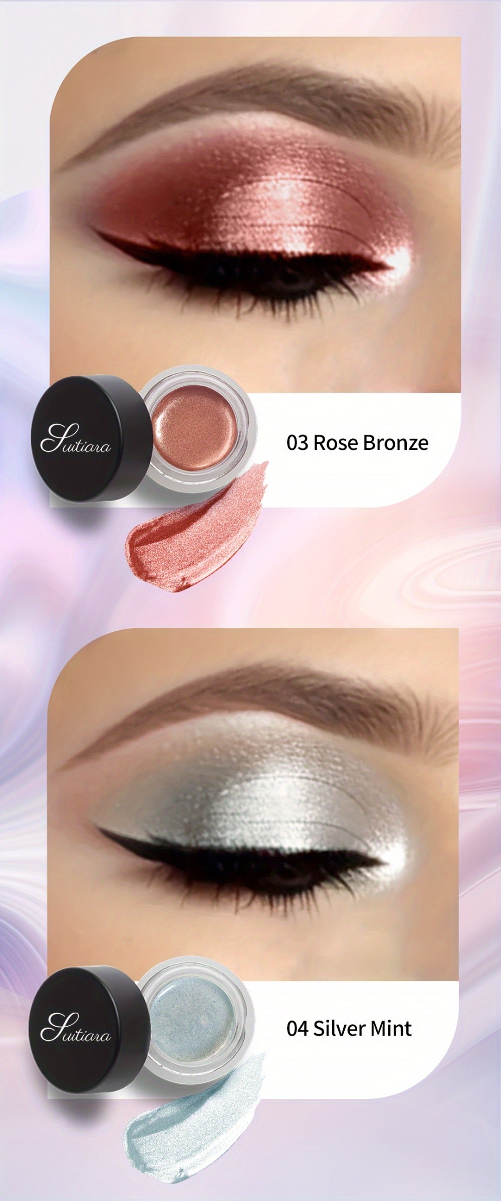 Shimmer Jelly Eyeshadow 2 Pack, Icy Cool Tone Frosty Glow Gel Eye Makeup, Non-Creasing Blendable Formula — image 13